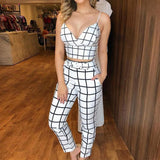 Conjunto Calça e Cropped Mariah Xadrez Sua Boutique