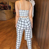 Conjunto Calça e Cropped Mariah Xadrez Sua Boutique