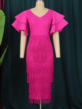 Vestido Franjas Pink Plus Sua Boutique