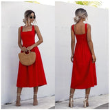 Vestido Midi Decote Reto Sua Boutique