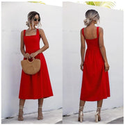 Vestido Midi Decote Reto Sua Boutique